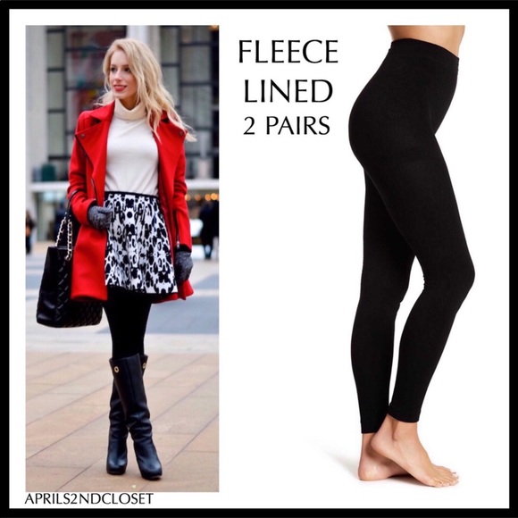 TIMBERLAND 2 BLACK FLEECE LINED LEGGINGS A2C - Picture 4 of 16